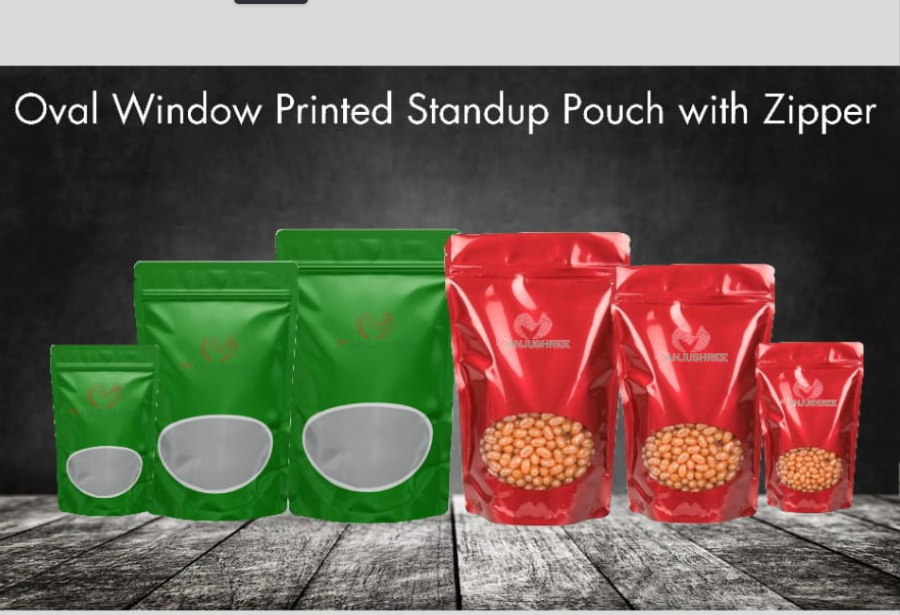 Oval Window Standup Pouch (Zipper, Glossy)
