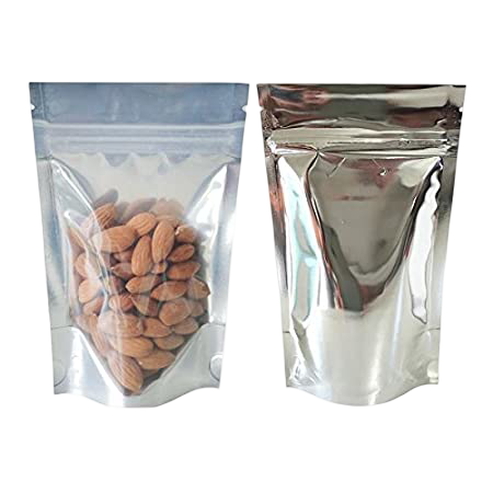One Side Silver One Side Transparent Standup Pouch (Zipper)