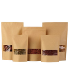 Kraft Paper Window Stand Up Pouch (Zipper)